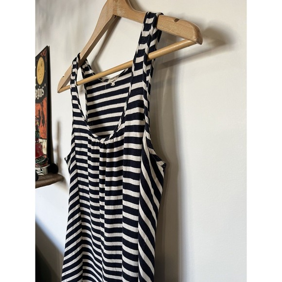J Crew Black And White Striped Long Tank Top Size XS - Picture 2 of 10